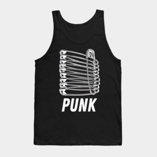 Punk #3 - Safety Pin Typography Design Tank Top